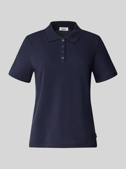 Produktfoto, Regular Fit Poloshirt aus Baumwoll-Mix von s.Oliver RED LABEL, Optik: Unifarben, Materialverarbeitung: Piqué, Kurzarm, Polokragen