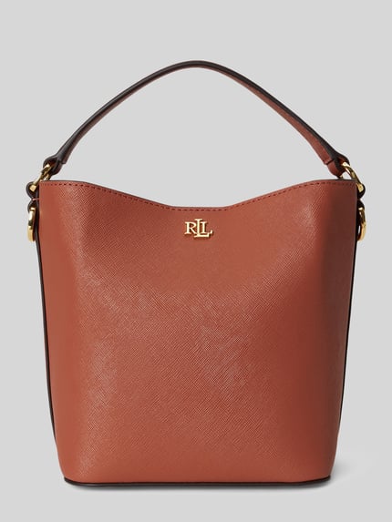 Lauren Ralph Lauren Handtas met echt leer met afneembare schouderband Terracotta - 1