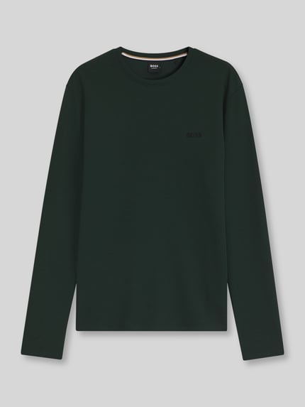 BOSS Regular Fit Langarmshirt aus Baumwoll-Mix  Dunkelgruen 2