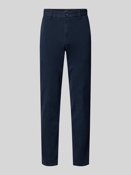BOSS Slim fit broek van katoenmix, model 'KAITON1' Marineblauw - 2
