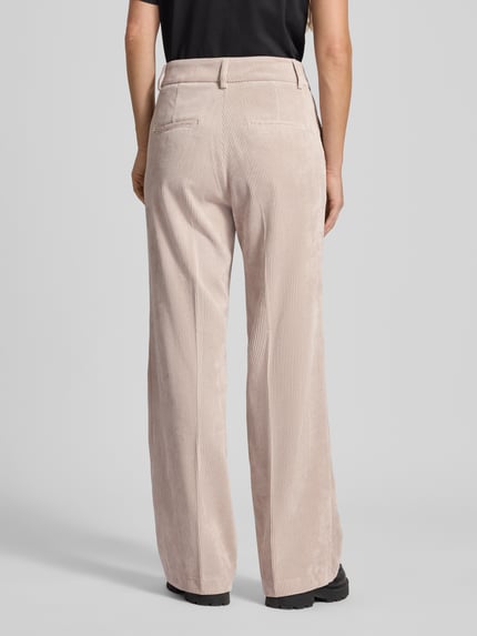 CAMBIO Wide fit corduroy broek met persplooien, model 'Amelie' Beige - 5