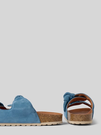 Verbenas Sandalen van leer, model 'RAIN' Oceaanblauw - 2