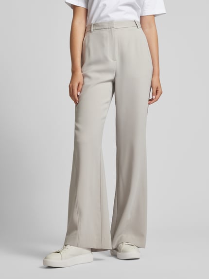 Calvin Klein Womenswear Wide leg stoffen broek met riemlussen Lichtgrijs - 4