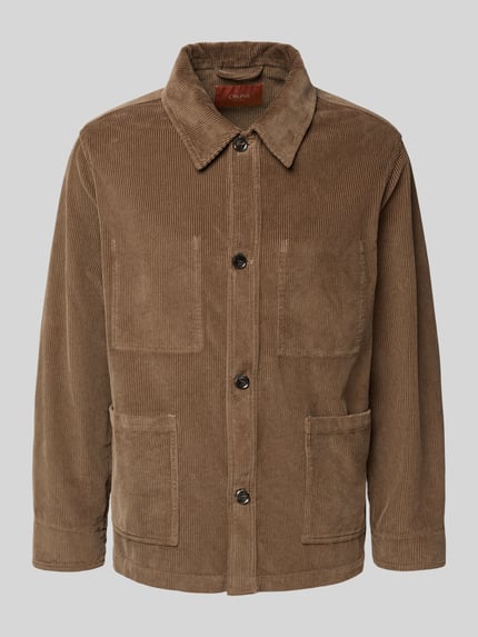 Cruna Regular fit overhemdjack van corduroy, model 'St.Honoré' Taupe - 2
