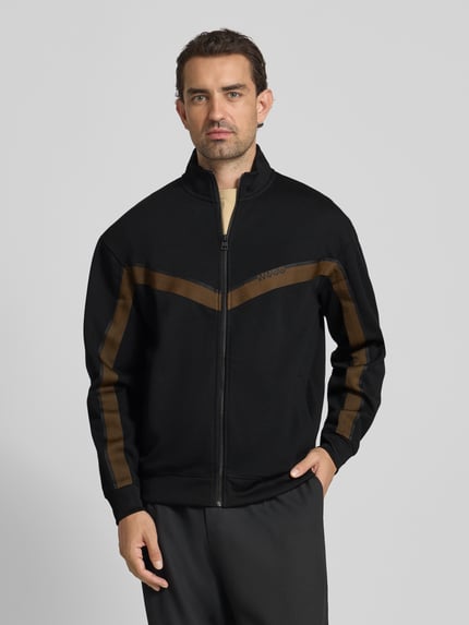 HUGO Bluza rozpinana o kroju regular fit z mieszanki bawełny model ‘DINGMOOR’ Czarny 4