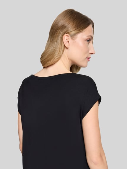 Betty Barclay męski t-shirt o kroju regular fit z przyszytym brzegiem Bordowy 6