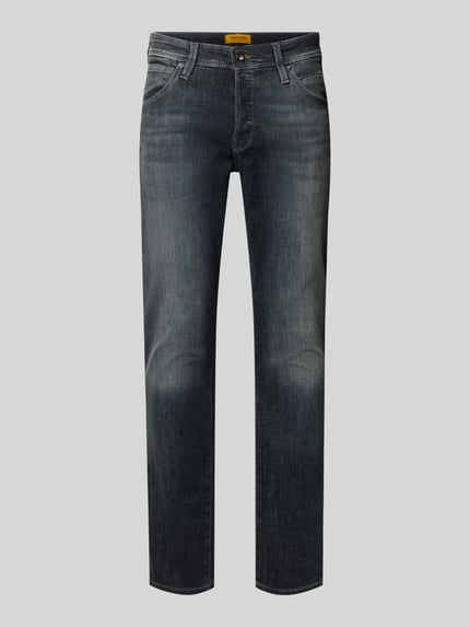JACK & JONES Slim Fit Jeans im Used-Look Modell 'GLENN' Dunkelblau 2