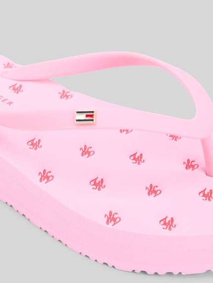 Tommy Hilfiger teenslippers met logodetail Roze - 4