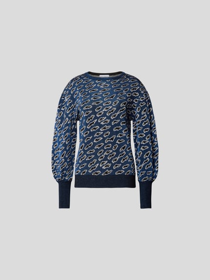 Rabanne Sweter w dzianinowym wyglądzie Granatowy 2