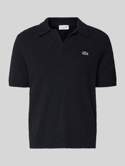 Produktfoto, Regular Fit Poloshirt aus Baumwoll-Mix von Lacoste, efekt: jednolity kolor, krój regular fit, naszywka z logo, kołnierzyk polo, dekolt w serek, krótki rękaw, wykończenie materiału: bouclé, mieszanka bawełny