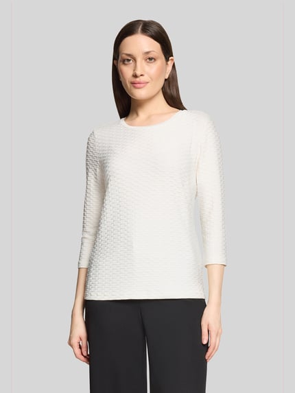 Betty Barclay Regular Fit 3/4-Shirt mit Strukturmuster Offwhite 4