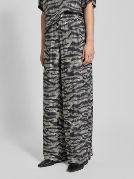 DRYKORN Wide leg stoffen broek met elastische band, model 'CEILING' Zwart - 4
