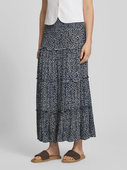 ONLY Maxirok van pure viscose model 'FERNANDA' Marineblauw - 4