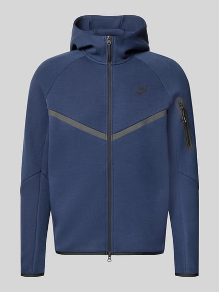 Productfoto, regular fit sweatjack van katoenmix van Nike, Heren sweatjack van Nike, donkerblauw met grijze details, gladde textuur