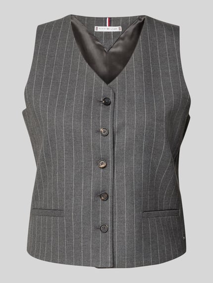 Tommy Hilfiger Shaped Fit Weste mit Viskose-Anteil Hellgrau 2