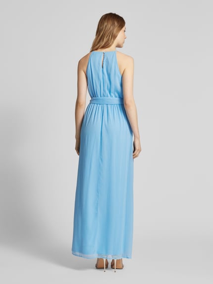 VILA Maxi-jurk met strikceintuur, model 'FALIA' Lichtblauw - 5