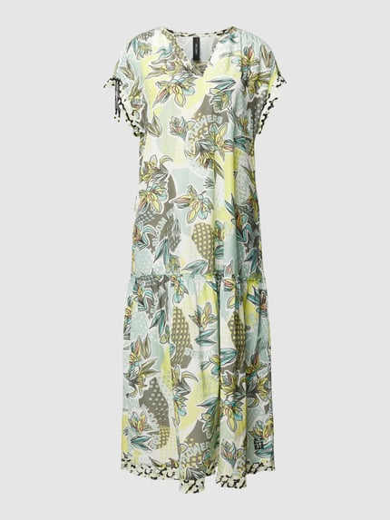 Marc Cain Midi-jurk met all-over bloemenmotief Mintgroen - 2