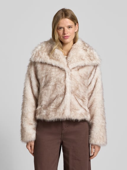 ONLY Relaxed fit jack van imitatiebont met haakjessluiting, model 'DAWN LIFE' Ecru - 4