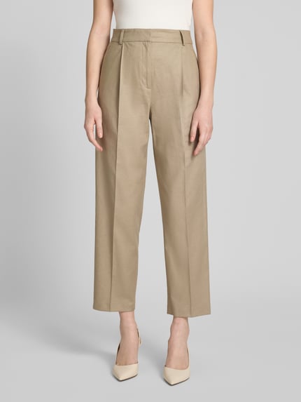 Jake*s Collection Spodnie lniane o kroju regular fit z wpuszczanymi kieszeniami Piaskowy 4
