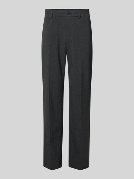 Produktfoto, Regular Fit Weite Hose mit Viskose-Anteil von s.Oliver BLACK LABEL, melanżowa tkanina, krój regular fit, szlufki na pasek, zapięcie na guzik i ukryty zamek, kieszenie boczne i tylne, struktura gładka