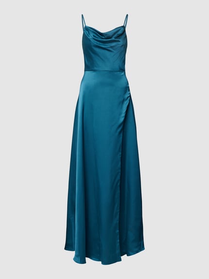 LUXUAR FASHION Avondjurk in wikkellook Petrol - 2