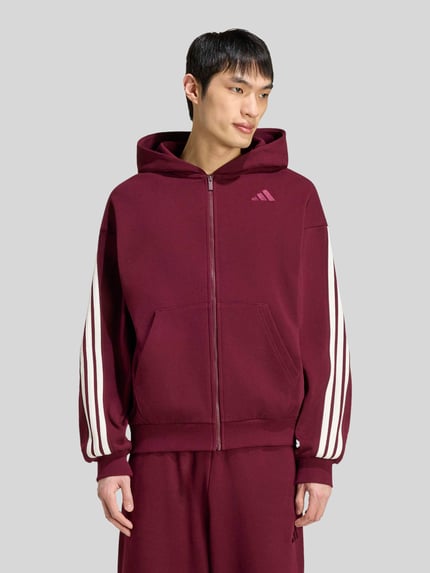 adidas Sportswear Regular Fit Sweatjacke aus Baumwoll-Mix Dunkelrot 3