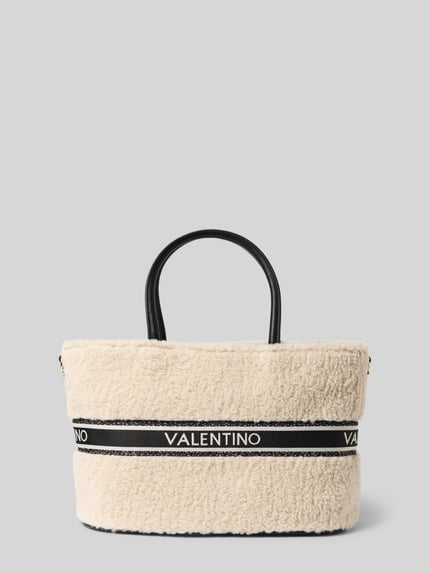 Valentino Bags Shopper mit Logo-Tape Modell 'JANE' Ecru 3
