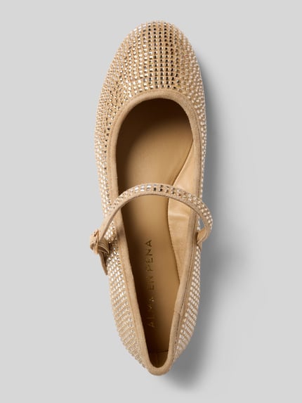 Alma en Pena Ballerinas mit Ziersteinbesatz Sand 3