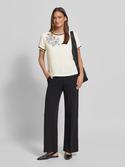 Christian Berg Woman Selection T-shirt o kroju regular fit z kwiatowym wzorem Écru 1