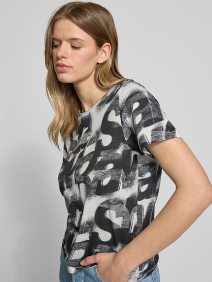 G-Star RAW T-shirt met geribde ronde hals Antraciet - 3