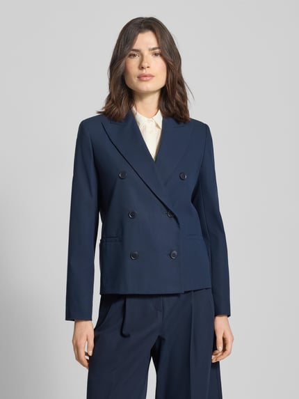 Weekend Max Mara Żakiet o kroju regular fit z czystej bawełny model ‘TAPPETO’ Granatowy 4