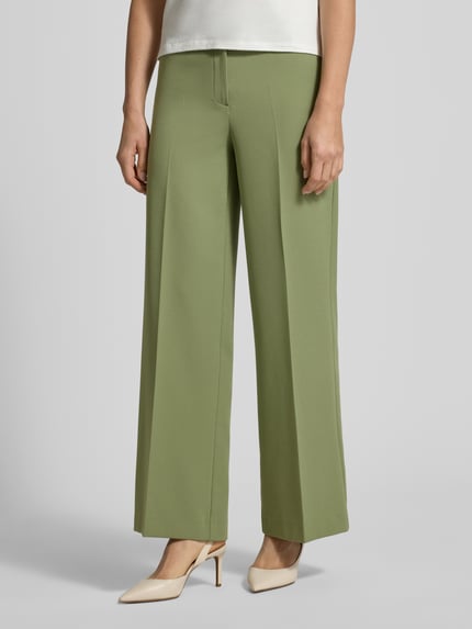 MORE & MORE Stoffen broek met bandplooien Groen - 4