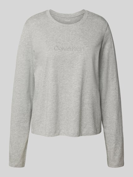 Calvin Klein Underwear Bluzka z długim rękawem z wyhaftowanym logo Jasnoszary 2