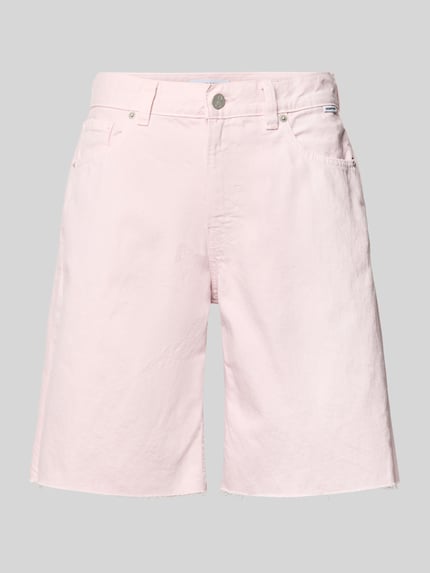 Produktfoto, hellrosa Jeansshorts aus reiner Baumwolle mit sichtbarer Struktur, Regular-Fit Modell 'THALINAA' von Armedangels, Damen Jeansshorts