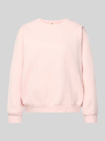 Productfoto, 'Sweatshirt mit gerippten Abschlüssen' van Levi's®, lichtroze katoenmix, losse pasvorm, geribde boorden, ronde hals, label-stitching