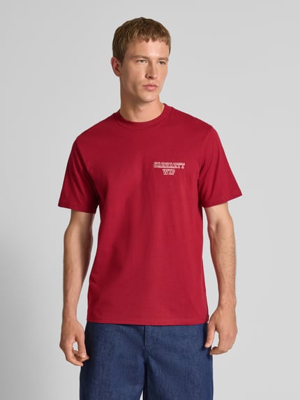 Carhartt Work In Progress T-shirt met labelstitching Bordeaux - 4