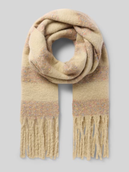 PIECES Schal mit Fransenabschluss Sand Melange 1