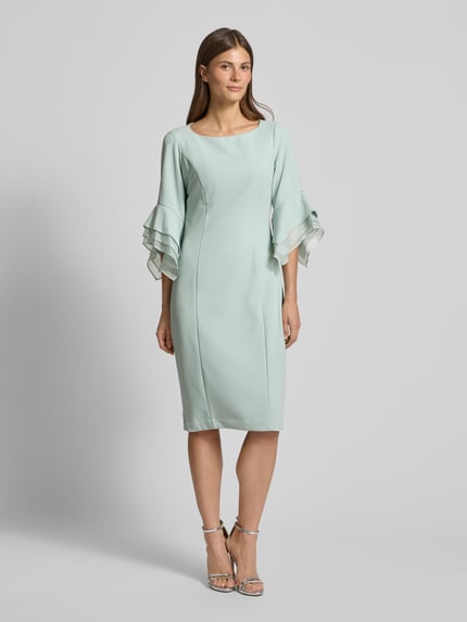 Adrianna Papell Knielange cocktailjurk met ronde hals Mintgroen - 4