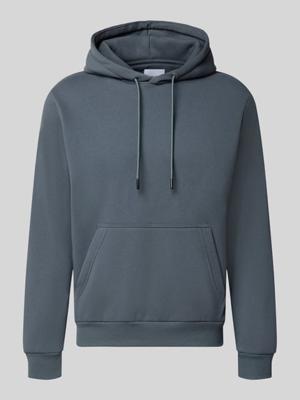 Produktfoto, Hoodie mit Känguru-Tasche Modell 'BRADLEY' von JACK & JONES in Grau, lockerer Schnitt, Kapuze mit Tunnelzug, Baumwoll-Mix