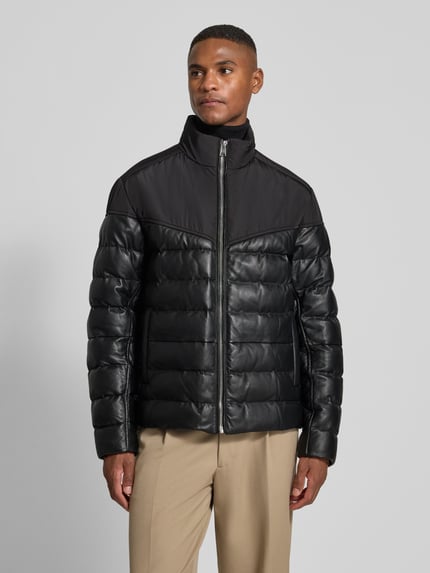 BOSS Regular Fit Steppjacke aus Lammleder Modell 'MERSINO 1' Black 4