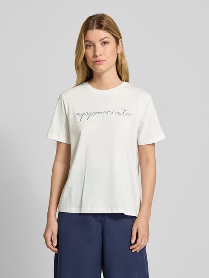VILA T-Shirt mit Rundhalsausschnitt Modell 'SYBIL' Offwhite 4