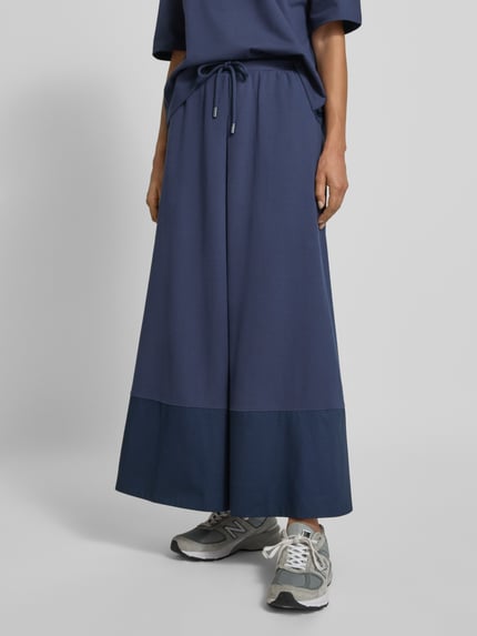MM by Max Mara Długa spódnica o rozkloszowanym kroju z mieszanki bawełny model ‘PABLO’ Granatowy 4