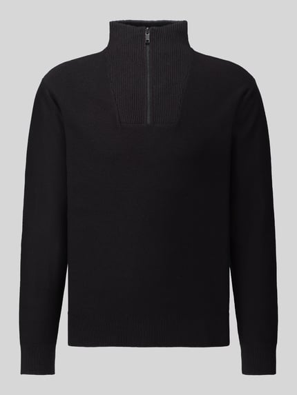 Tom Tailor Denim Regular Fit Troyer aus reiner Baumwolle Black 2