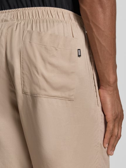 BOSS Regular Fir Sweatshorts aus Viskose-Leinen-Mix Modell 'FRESH SHORTS' Sand 3