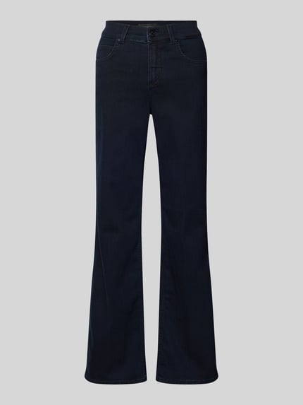 Productfoto, Regular Fit Jeans in 5-pocket-design model 'LARA' van Angels, donkerblauw, elastische katoenmix, riemlussen, dames jeans, bandwijdte 40 cm, binnenbeenlengte 79 cm