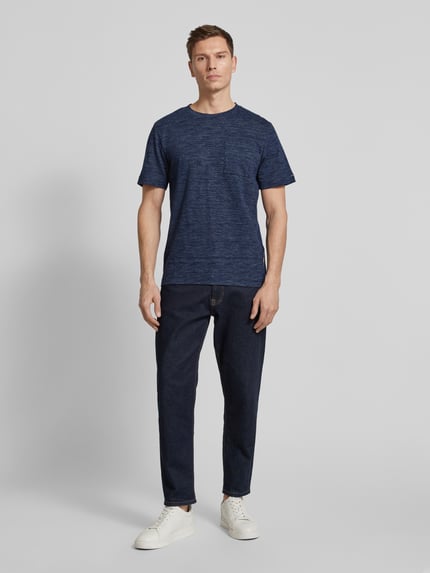 Tom Tailor Regular Fit T-Shirt aus Baumwoll-Mix Dunkelblau 1