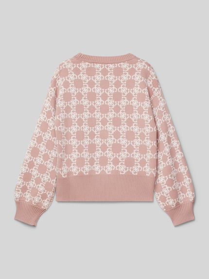GUESS Strickpullover mit gerippten Abschlüssen Rose 3