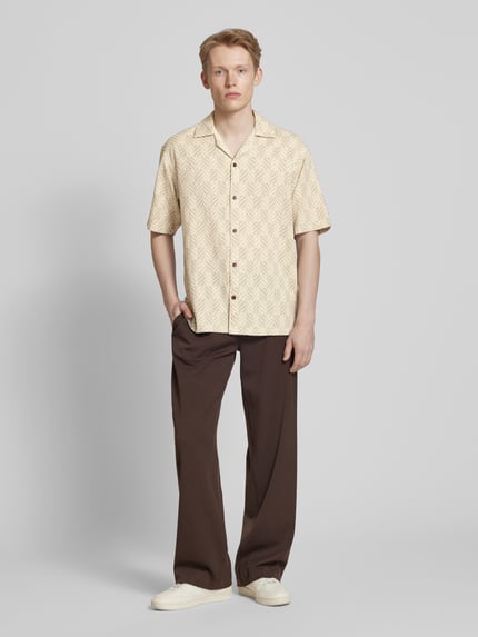 JACK & JONES Regular Fit Freizeithemd mit Resortkragen Modell 'BLUVINCENT' Beige 1
