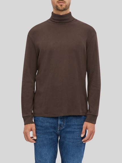 s.Oliver RED LABEL Langarmshirt mit Rollkragen Jersey Schoko 3