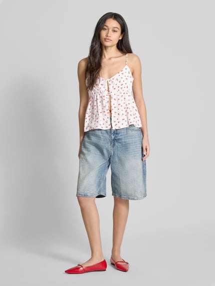 REVIEW Top met vetersluiting Wit - 1